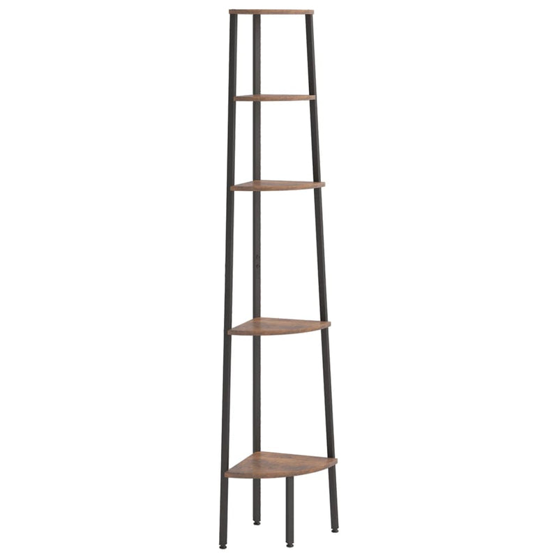 Hoekkastje met 5 schappen 45,5x31,5x180 cm donkerbruin en zwart