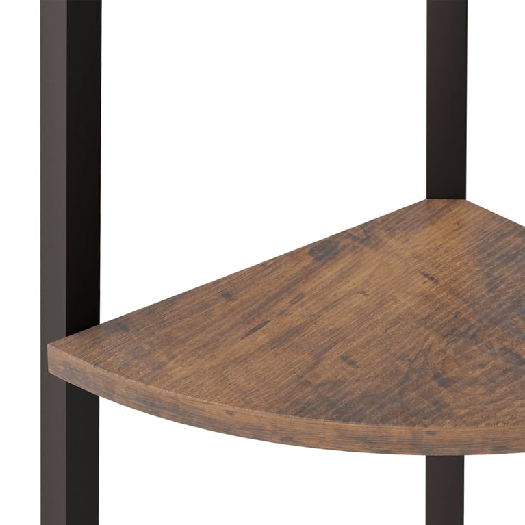 Hoekkastje met 5 schappen 45,5x31,5x180 cm donkerbruin en zwart