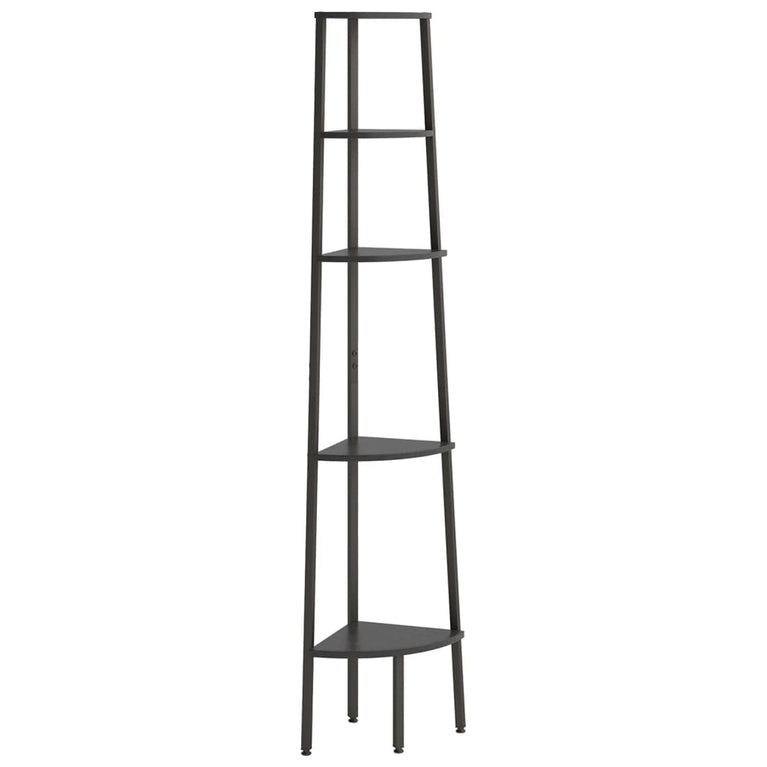 Hoekkastje met 5 schappen 45,5x31,5x180 cm zwart