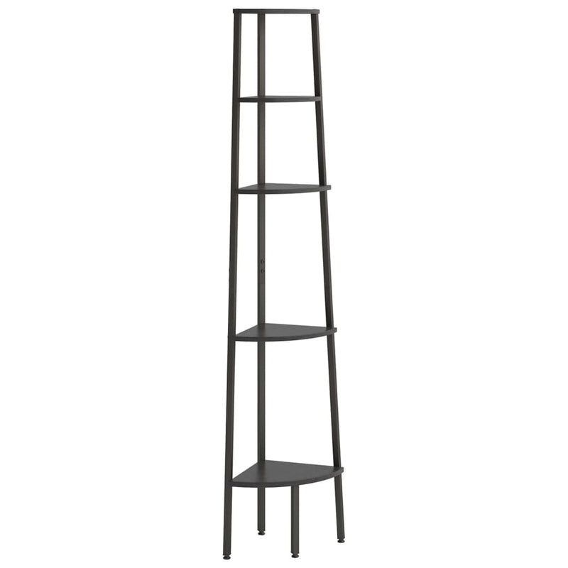 Hoekkastje met 5 schappen 45,5x31,5x180 cm zwart