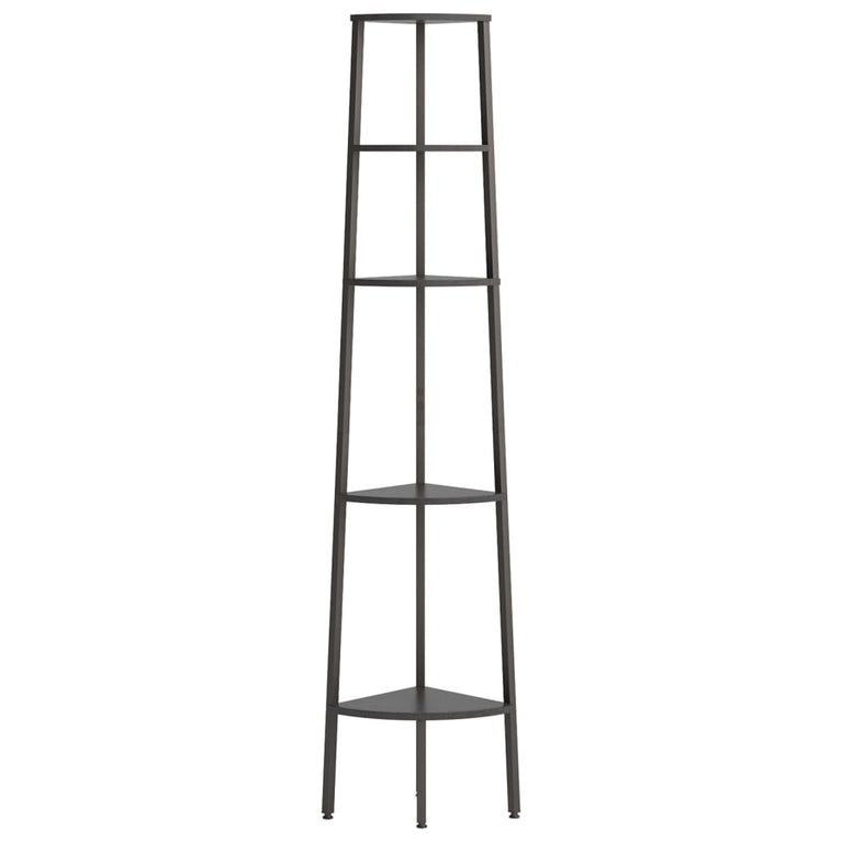 Hoekkastje met 5 schappen 45,5x31,5x180 cm zwart