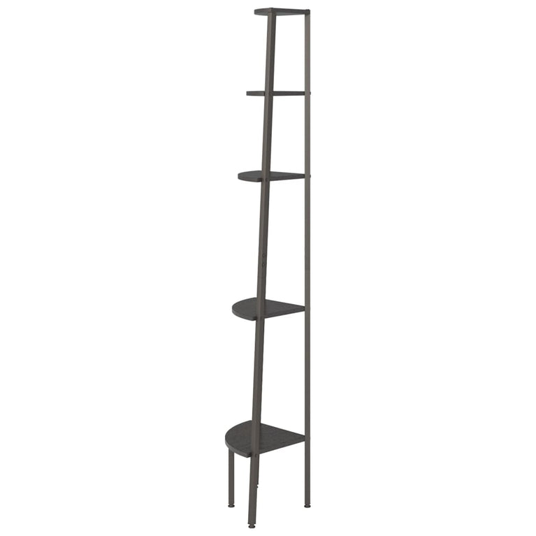 Hoekkastje met 5 schappen 45,5x31,5x180 cm zwart