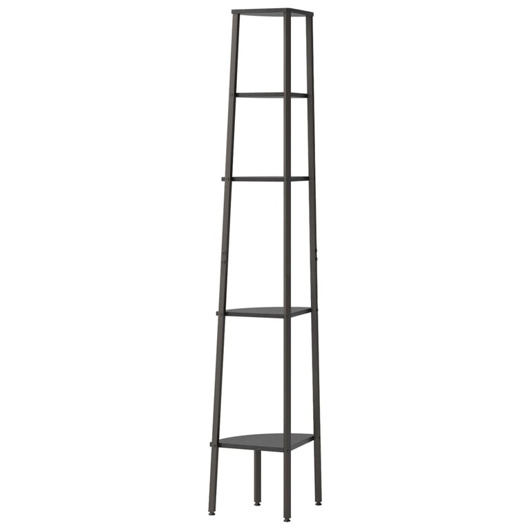 Hoekkastje met 5 schappen 45,5x31,5x180 cm zwart