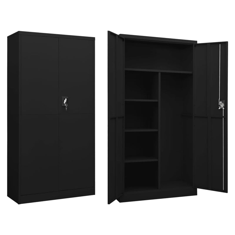 Lockerkast 90x40x180 cm staal zwart