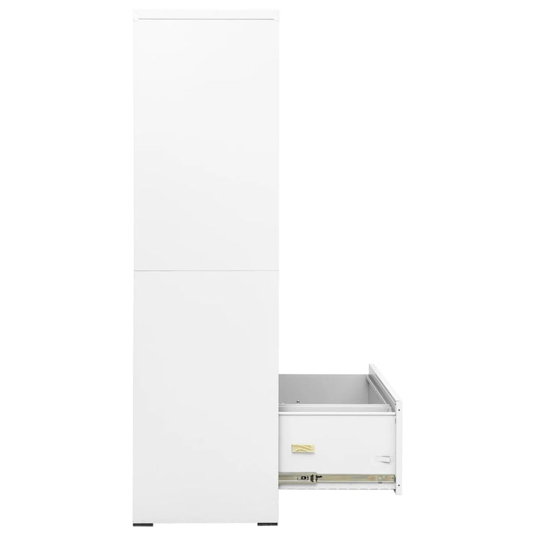 Archiefkast 90x46x164 cm staal wit