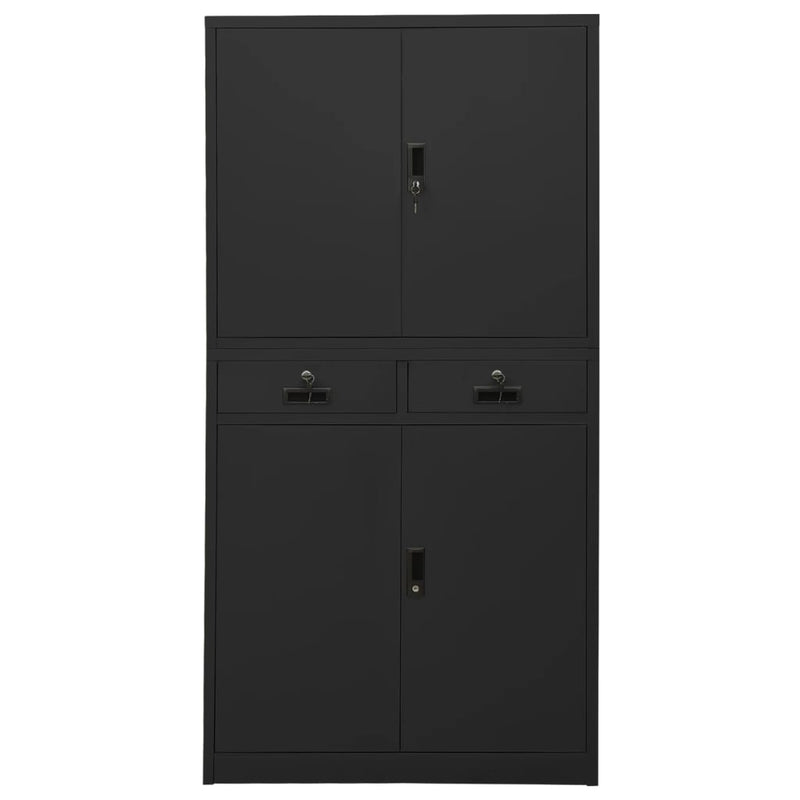 Kantoorkast 90x40x180 cm staal antracietkleurig