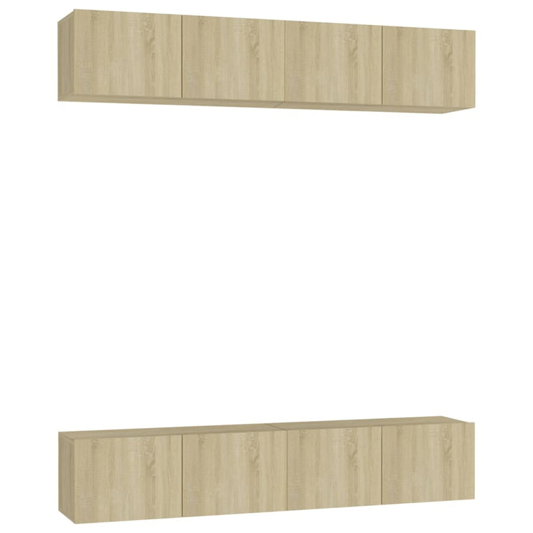 Tv-meubelen 4 st 80x30x30 cm spaanplaat sonoma eikenkleurig