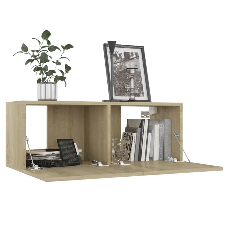 Tv-meubelen 4 st 80x30x30 cm spaanplaat sonoma eikenkleurig