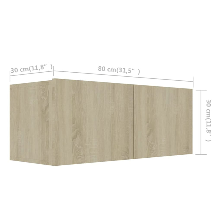 Tv-meubelen 4 st 80x30x30 cm spaanplaat sonoma eikenkleurig