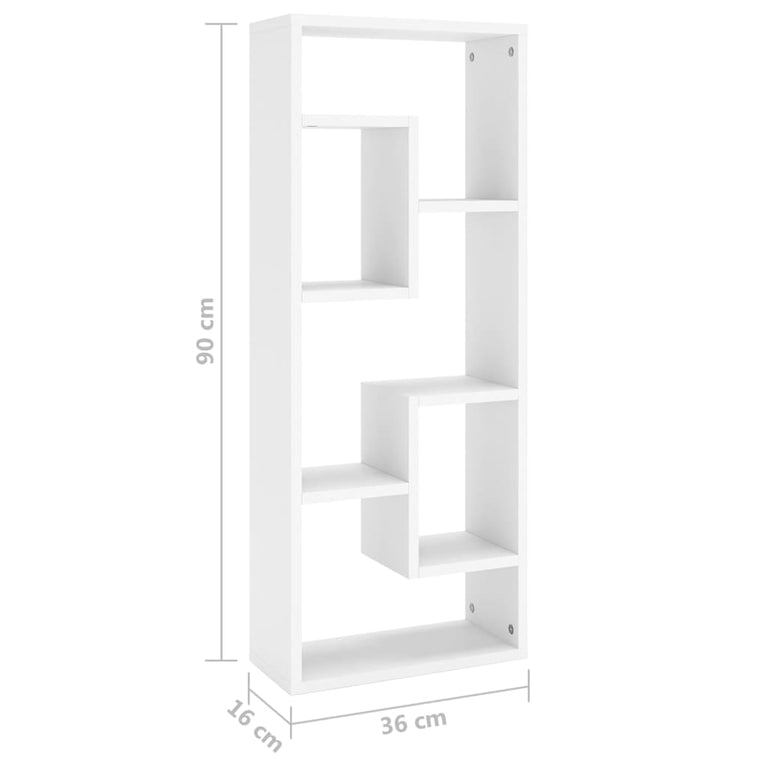 Wandschap 36x16x90 cm spaanplaat wit