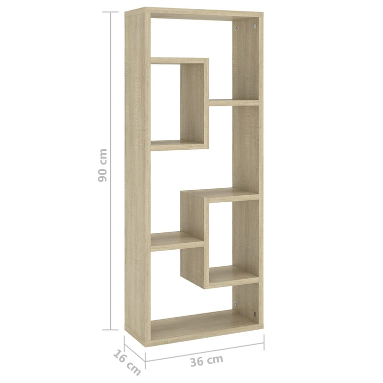 Wandschap 36x16x90 cm spaanplaat sonoma eikenkleurig