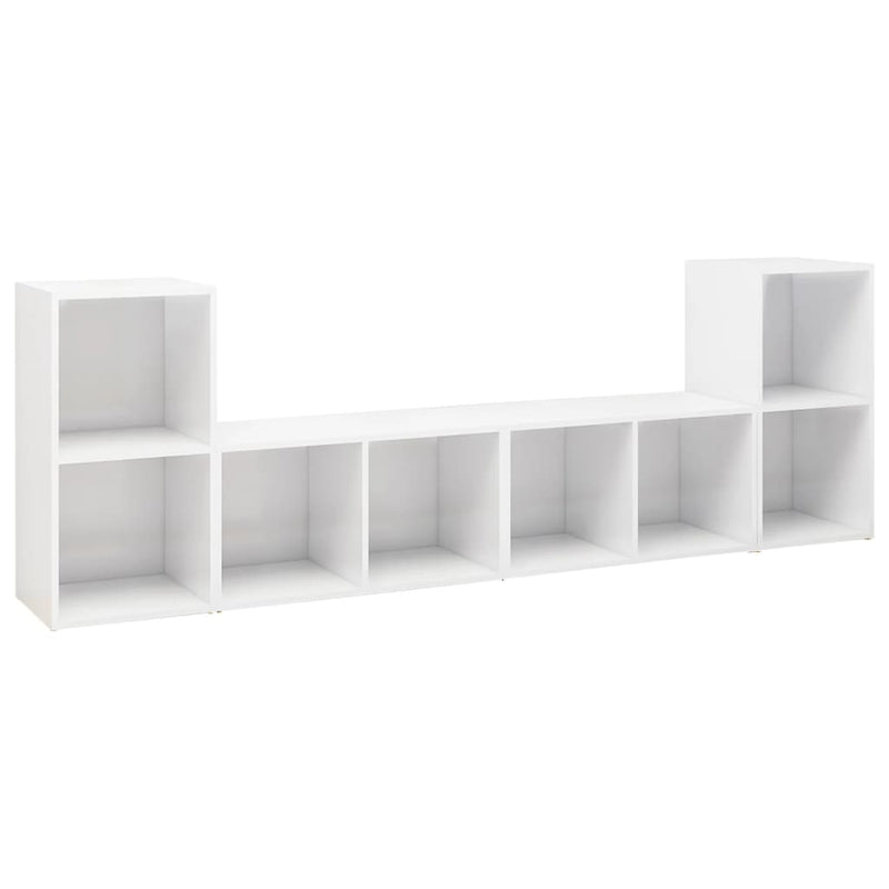 Tv-meubelen 4 st 72x35x36,5 cm spaanplaat hoogglans wit