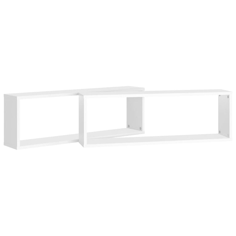 Wandschappen kubus 2 st 80x15x26,5 cm spaanplaat wit