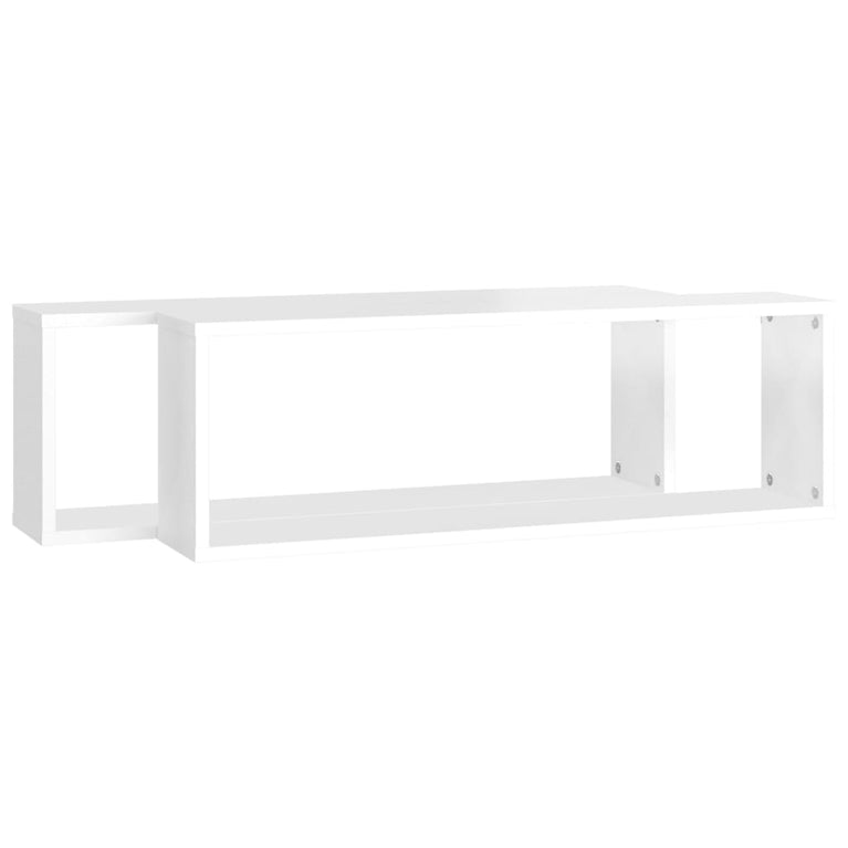 Wandschappen kubus 2 st 80x15x26,5 cm spaanplaat hoogglans wit