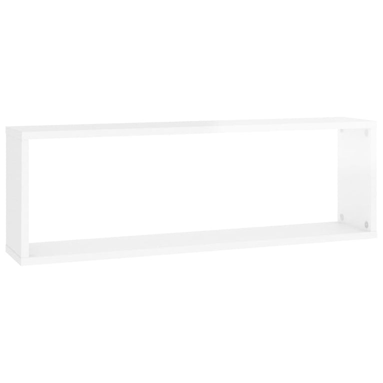 Wandschappen kubus 2 st 80x15x26,5 cm spaanplaat hoogglans wit