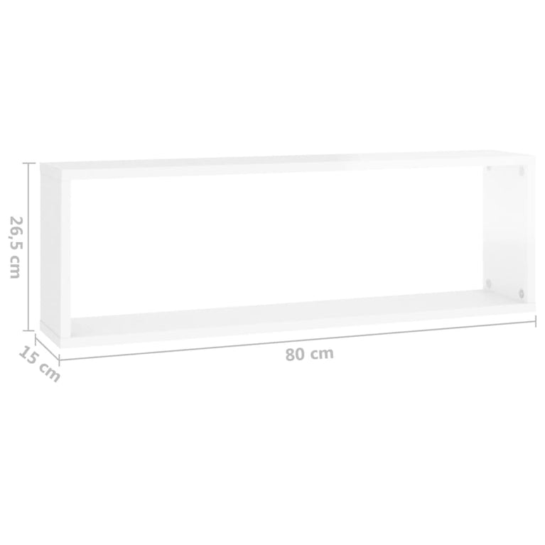 Wandschappen kubus 4 st 80x15x26,5 cm spaanplaat hoogglans wit