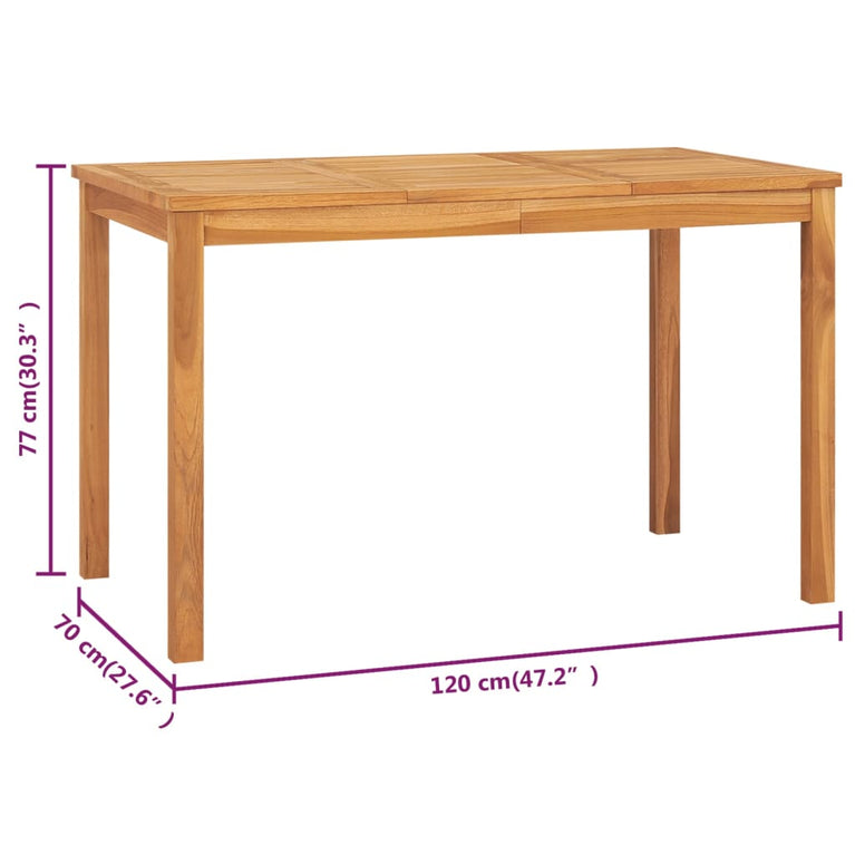Tuintafel 120x70x77 cm massief teakhout