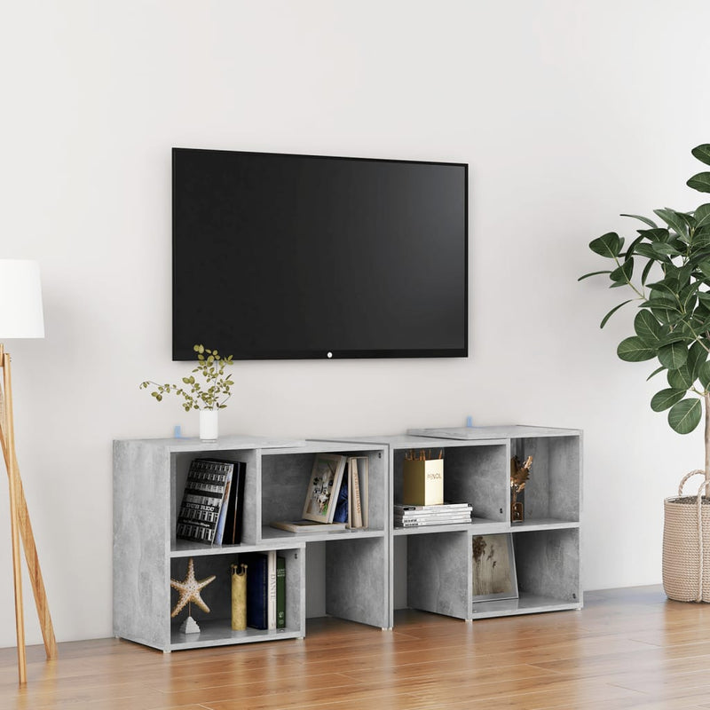 Tv-meubel meubel 104x30x52 cm bewerkt hout betongrijs