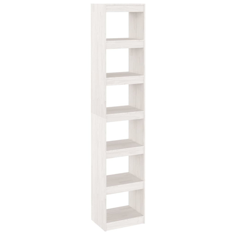 Boekenkast/kamerscherm 40x30x199 cm massief grenenhout wit