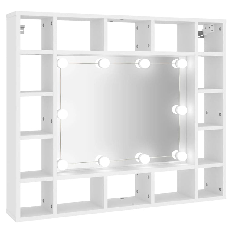 Spiegelkast met LED-verlichting 91x15x76,5 cm wit