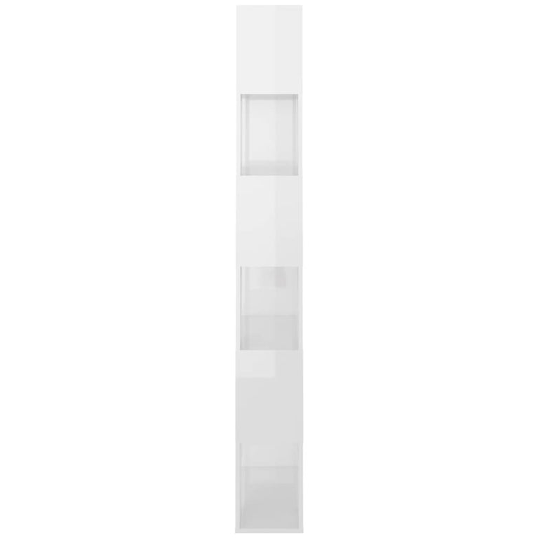 Boekenkast/kamerscherm 80x24x186 cm spaanplaat hoogglans wit