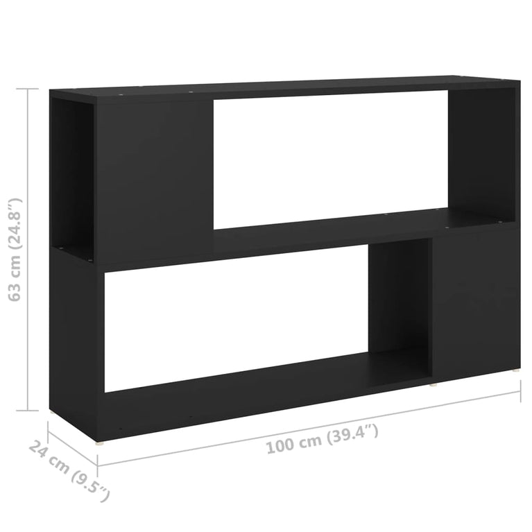 Boekenkast 100x24x63 cm spaanplaat zwart