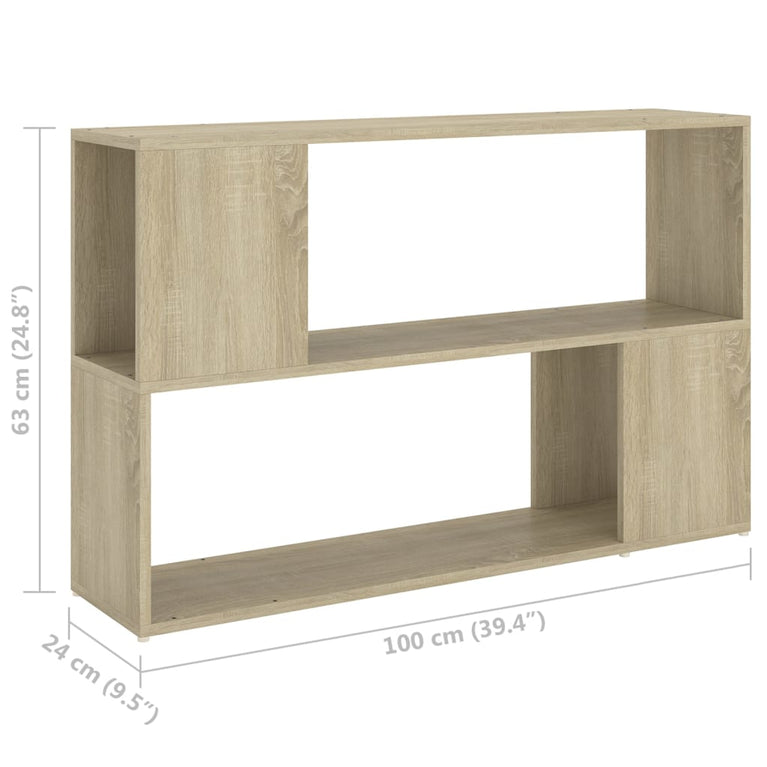 Boekenkast 100x24x63 cm spaanplaat sonoma eikenkleurig