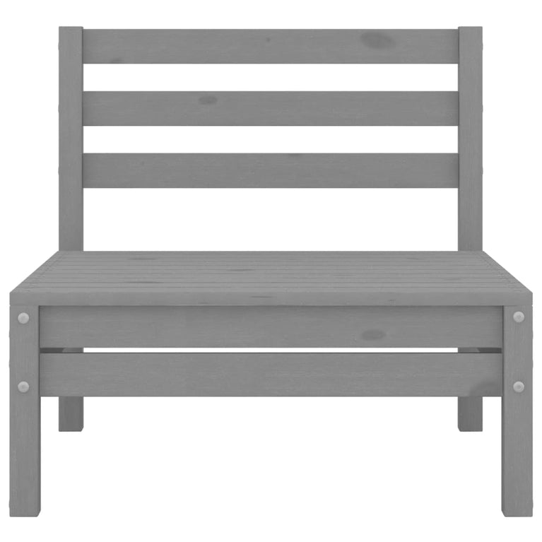3-delige Loungeset massief grenenhout grijs