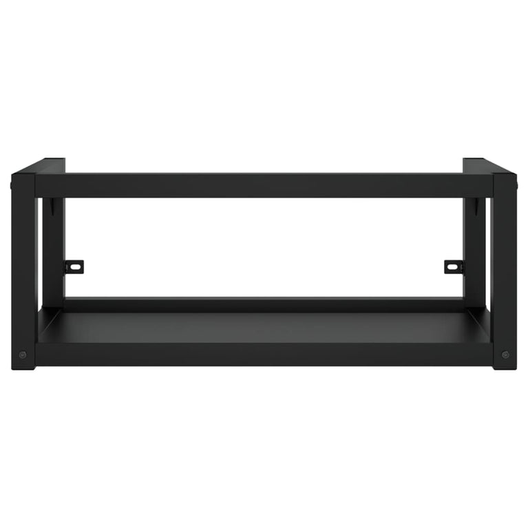 Wastafelframe wandgemonteerd 79x38x31 cm ijzer zwart