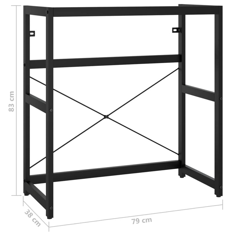 Wastafelframe 79x38x83 cm ijzer zwart