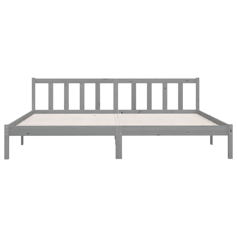 Bedframe massief grenenhout grijs 180x200 cm