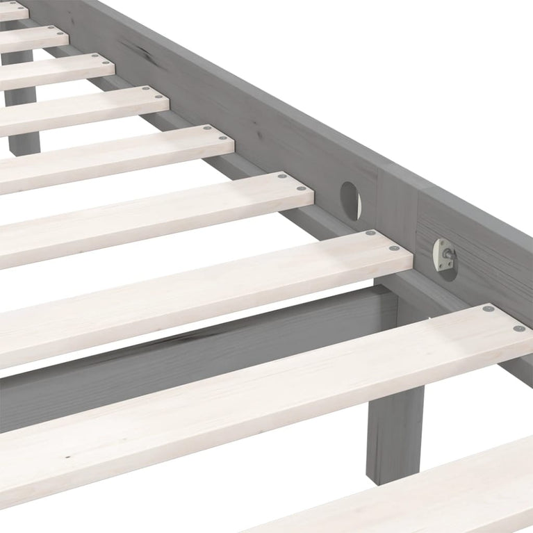 Bedframe massief grenenhout grijs 180x200 cm