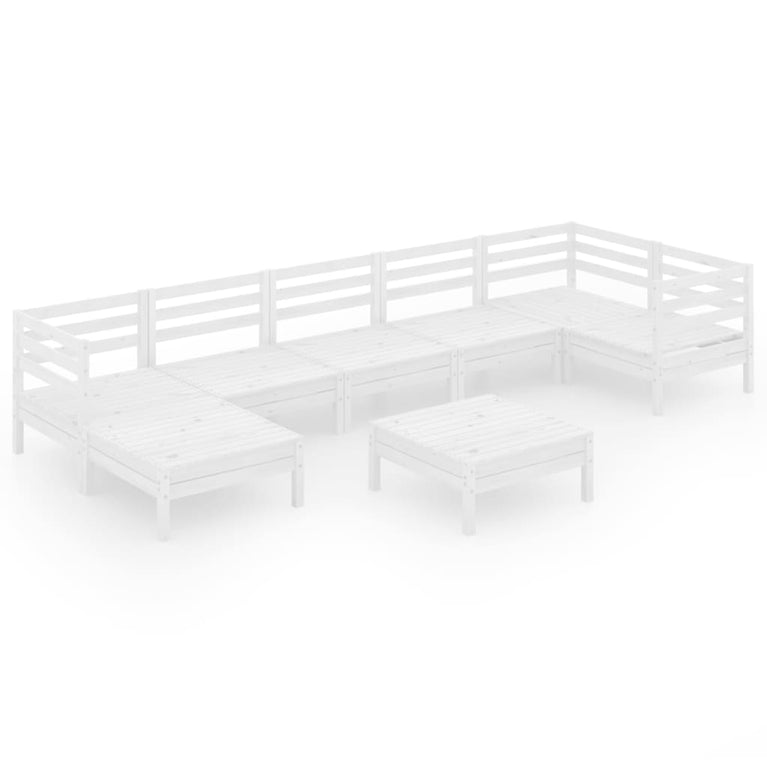 8-Delige Loungeset massief grenenhout wit