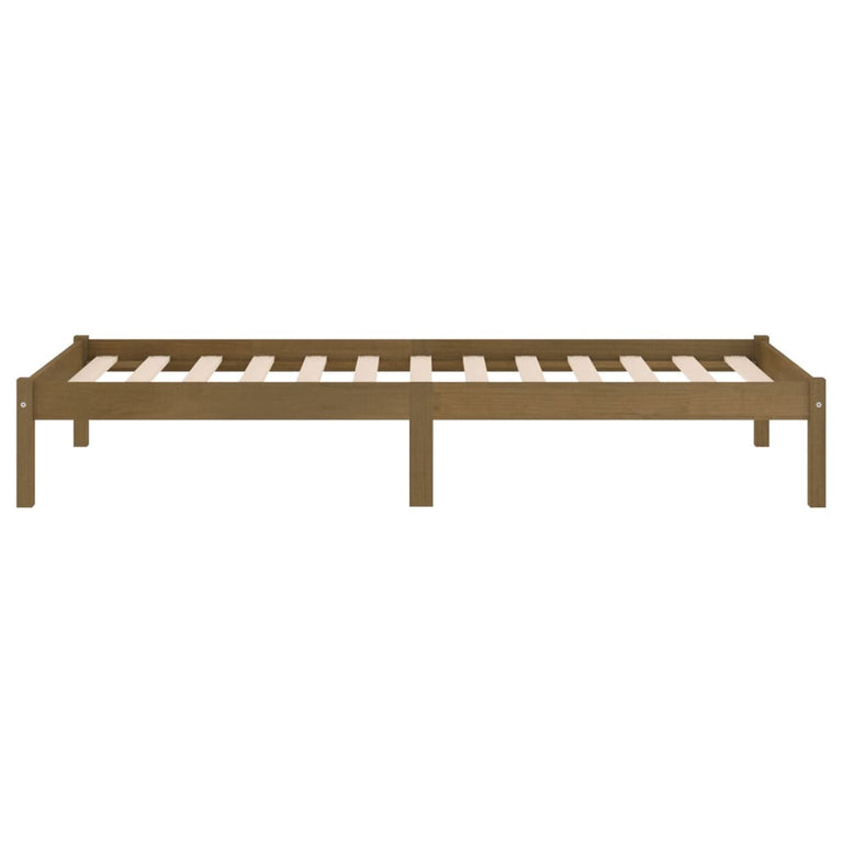 Bedframe massief hout honingbruin 75x190 cm