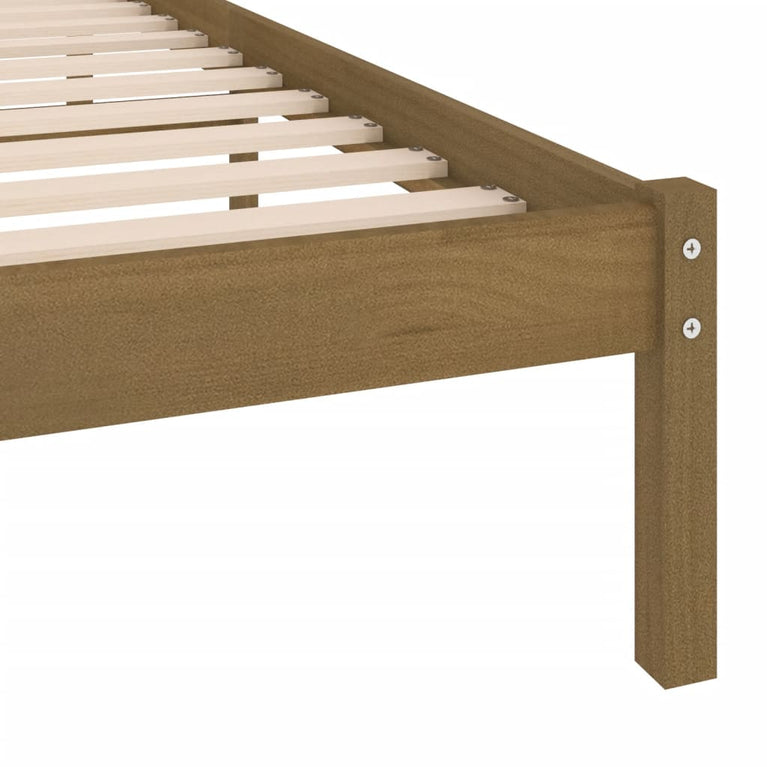 Bedframe massief hout honingbruin 75x190 cm