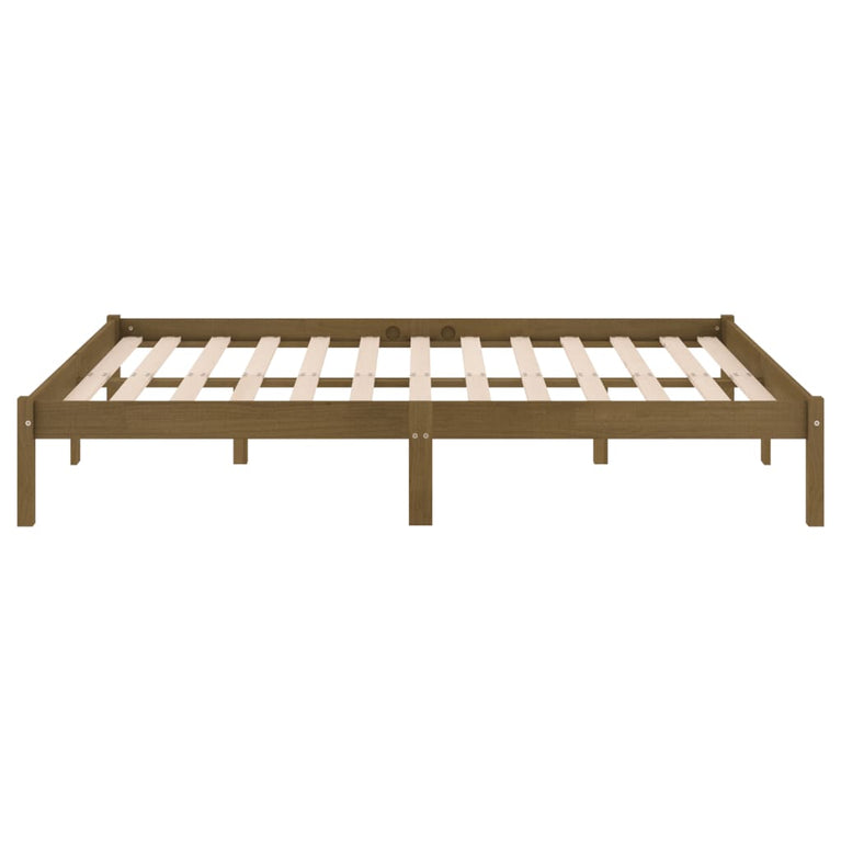 Bedframe massief hout honingbruin 120x190 cm