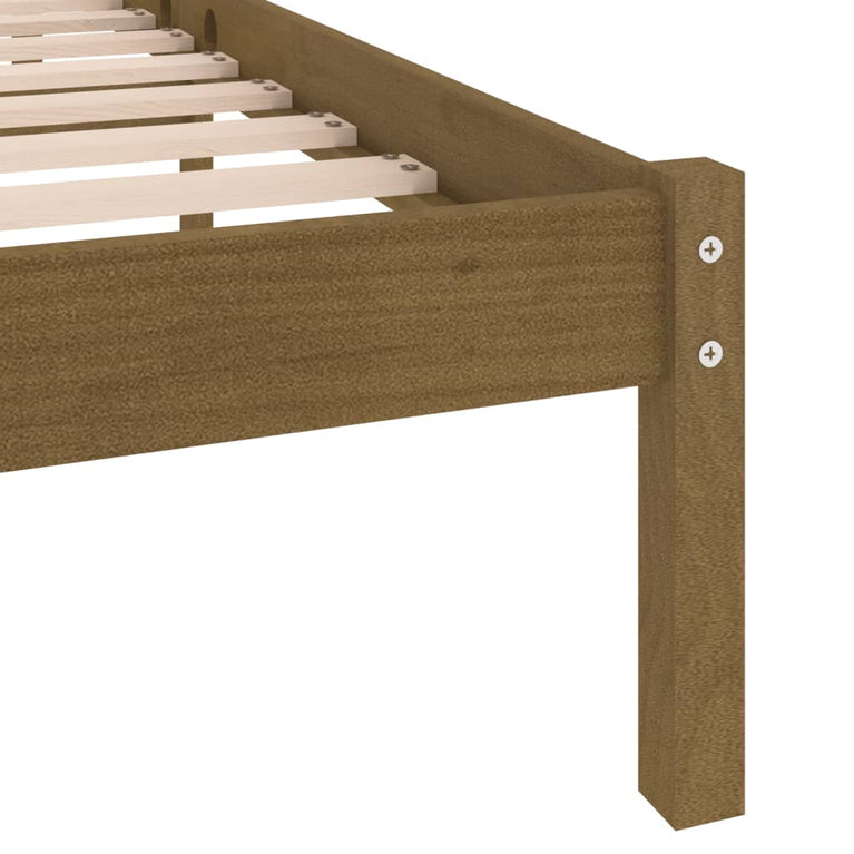 Bedframe massief hout honingbruin 120x190 cm