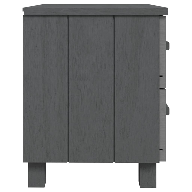 Nachtkastje HAMAR 40x35x44,5 cm massief grenenhout donkergrijs