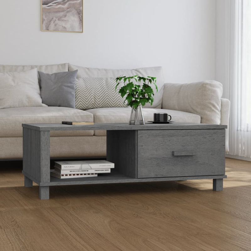 Salontafel HAMAR 100x55x35 cm massief grenenhout donkergrijs