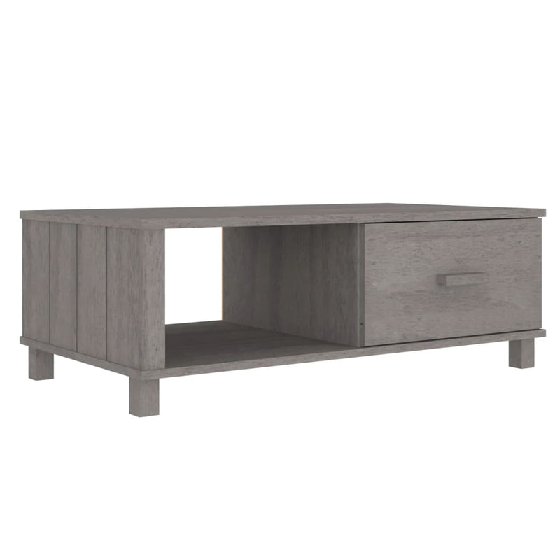 Salontafel HAMAR 100x55x35 cm massief grenenhout lichtgrijs