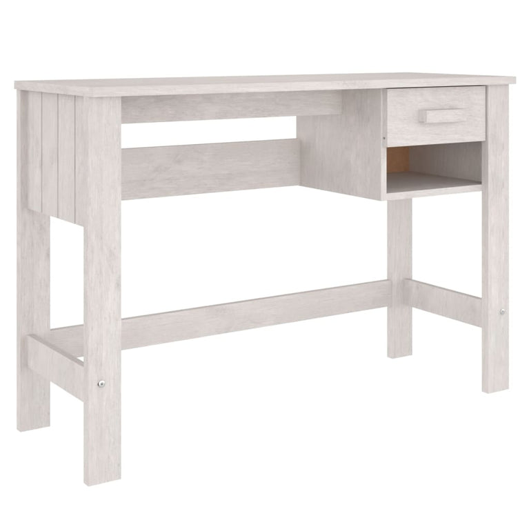 Bureau HAMAR 110x40x75 cm massief grenenhout wit