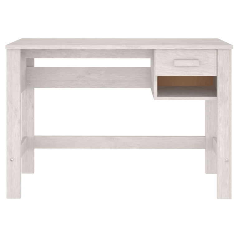 Bureau HAMAR 110x40x75 cm massief grenenhout wit