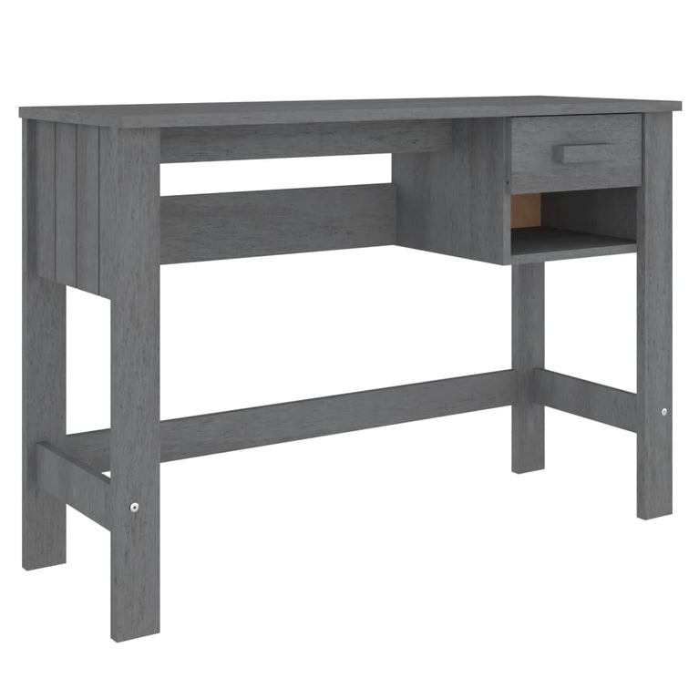 Bureau HAMAR 110x40x75 cm massief grenenhout donkergrijs