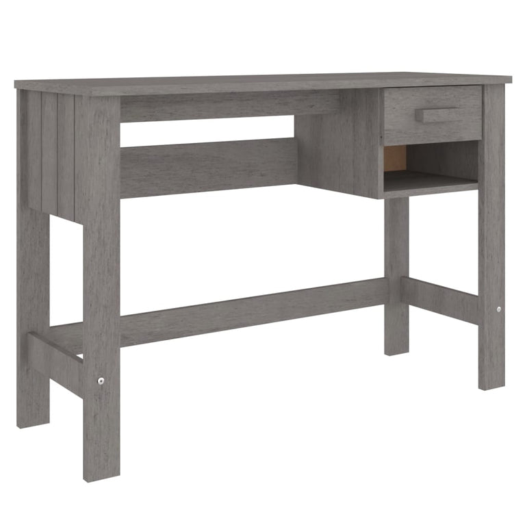 Bureau HAMAR 110x40x75 cm massief grenenhout lichtgrijs