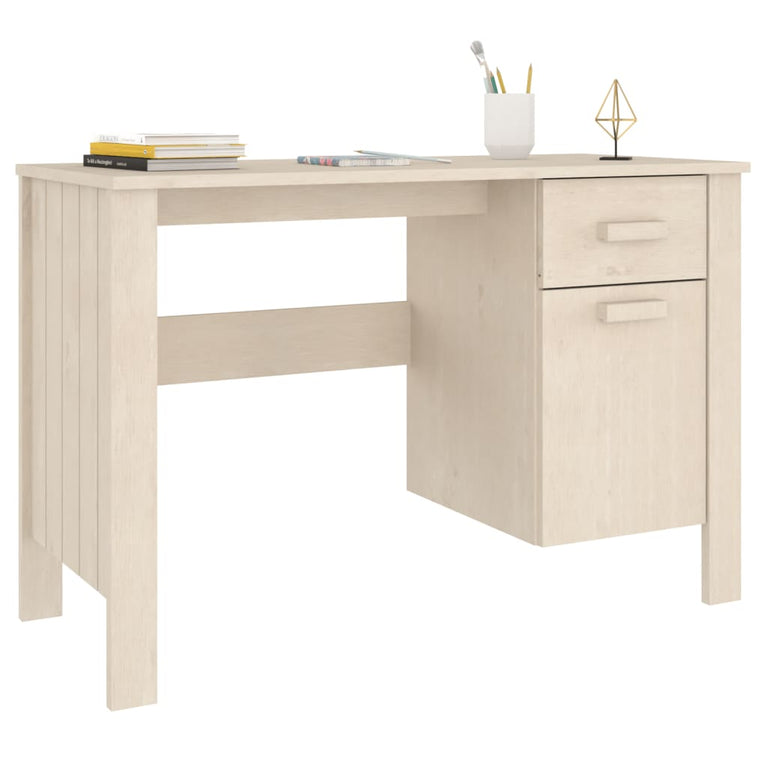 Bureau HAMAR 113x50x75 cm massief grenenhout honingbruin