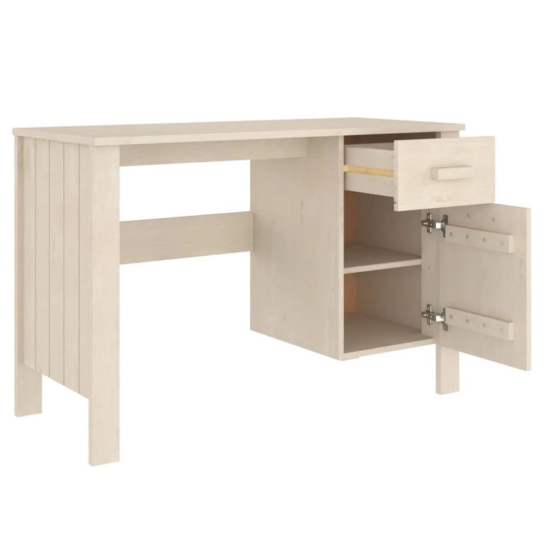 Bureau HAMAR 113x50x75 cm massief grenenhout honingbruin