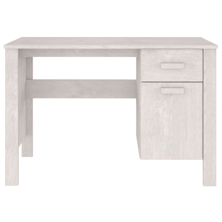 Bureau HAMAR 113x50x75 cm massief grenenhout wit