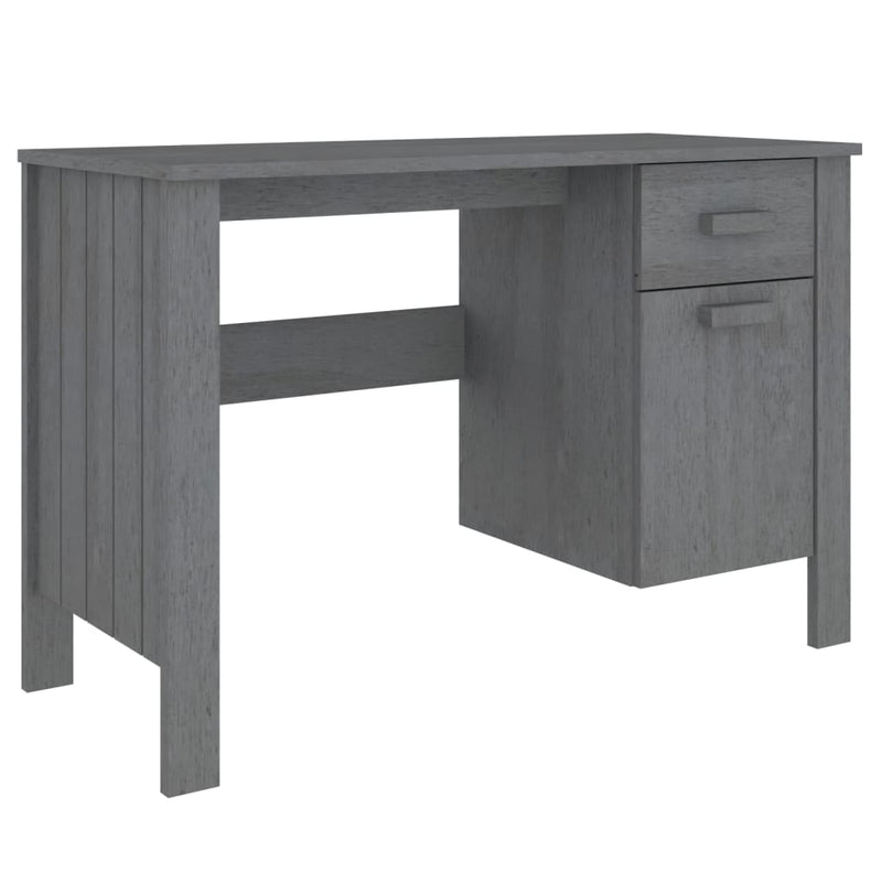 Bureau HAMAR 113x50x75 cm massief grenenhout donkergrijs