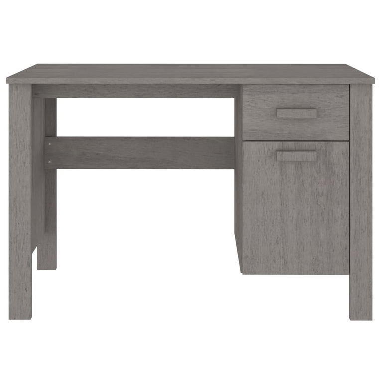 Bureau HAMAR 113x50x75 cm massief grenenhout lichtgrijs