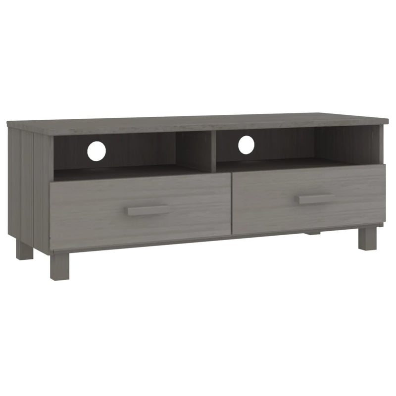Tv-meubel HAMAR 106x40x40 cm massief grenenhout lichtgrijs